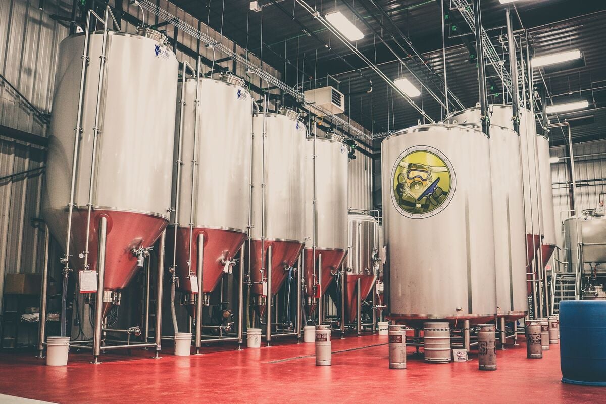 Fermentation tanks at Bolero Snort Brewery