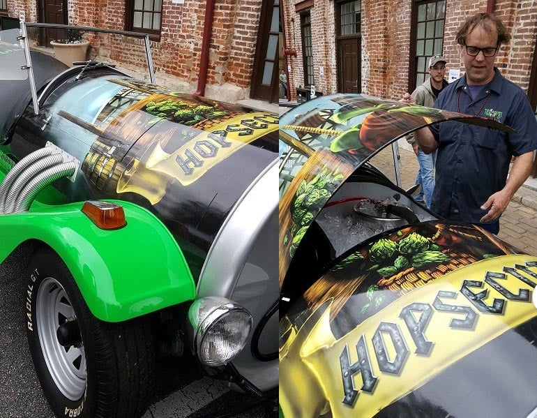 customized beer vehicle at Classic City Brewfest