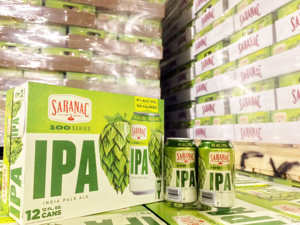 saranac ipa 100 low-calorie beer