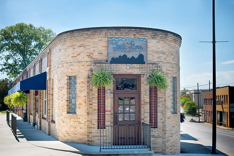 fonta flora brewery exterior in bright sunlight