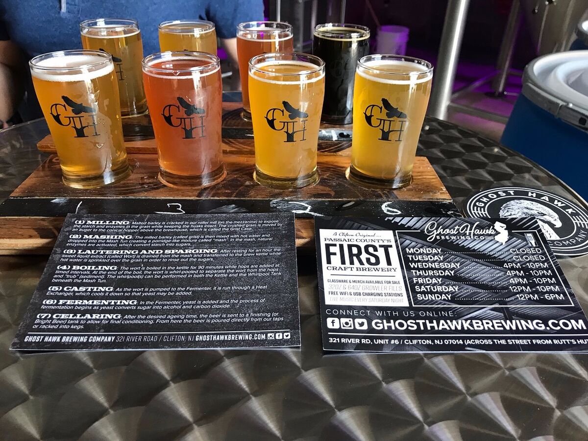 Beer sampler at Ghost Hawk Brewing Co.