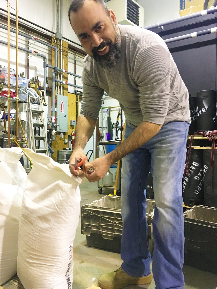 jose miranda working in the brewhouse thanks to arms to artisans