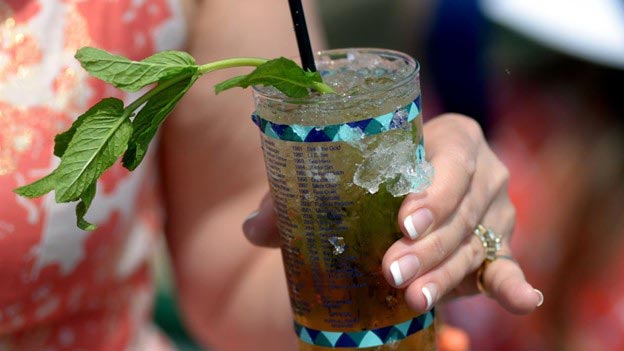 mint julep glass at kentucky derby