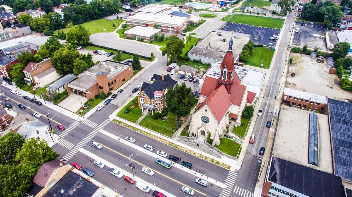 aerial view of urban artifact