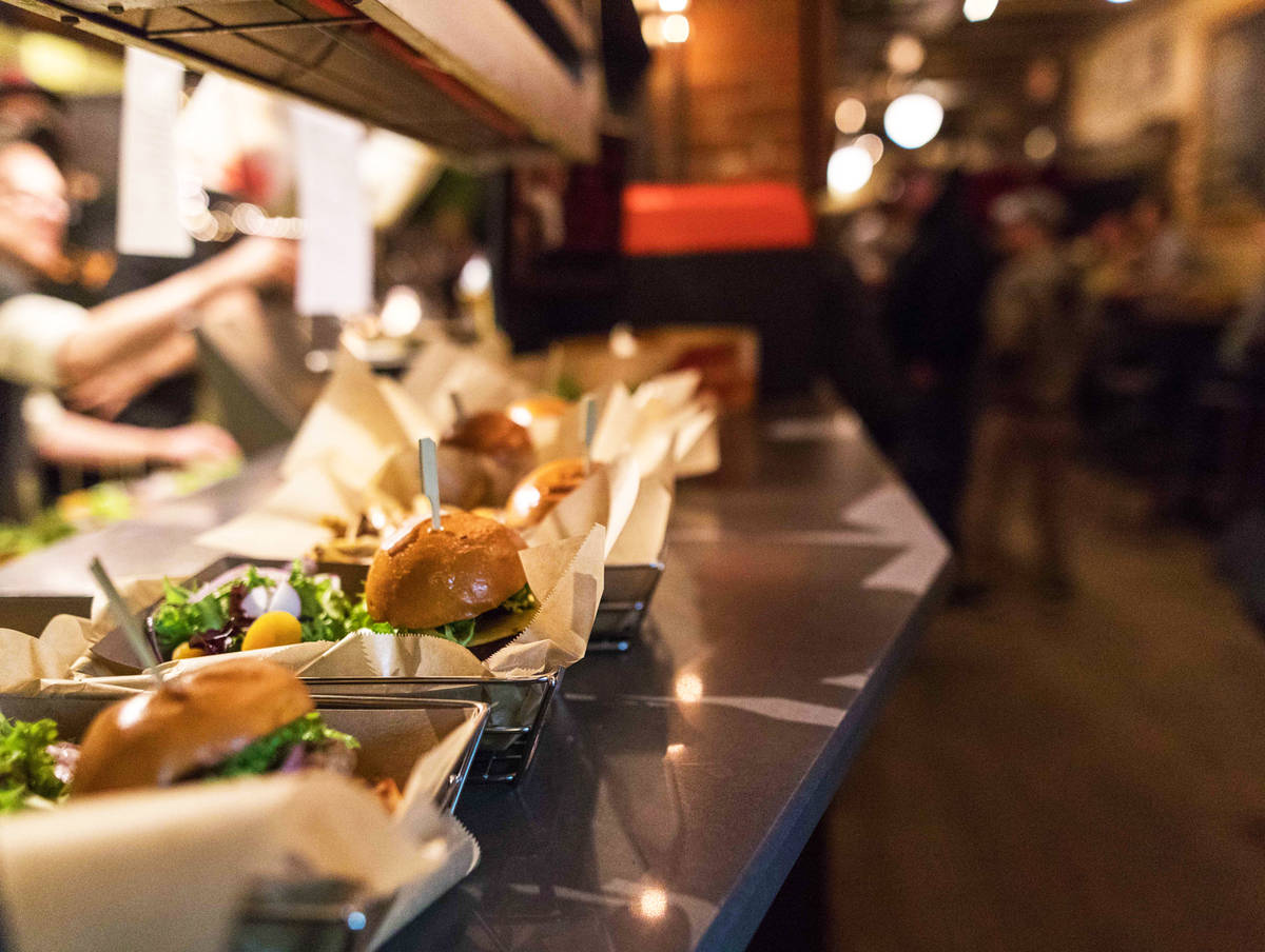 selection of burgers from worthy burger ready to be served